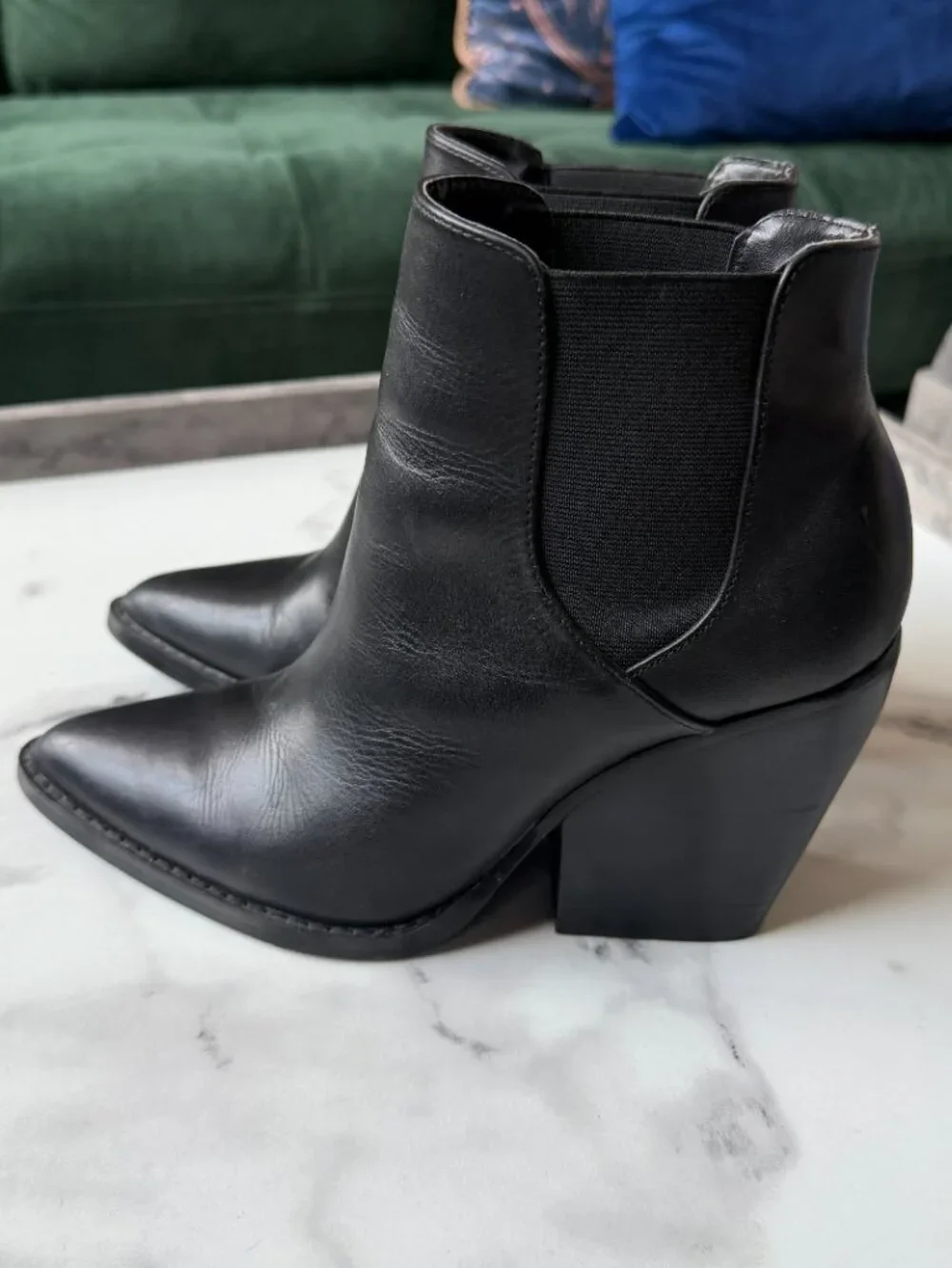 Nordstrom BP Lex Black Leather Ankle Booties Size 8
